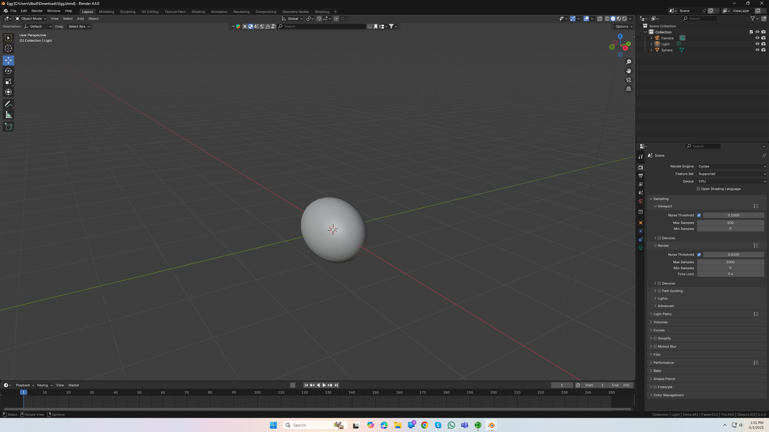Realistic Egg Free low-poly 3D model_2