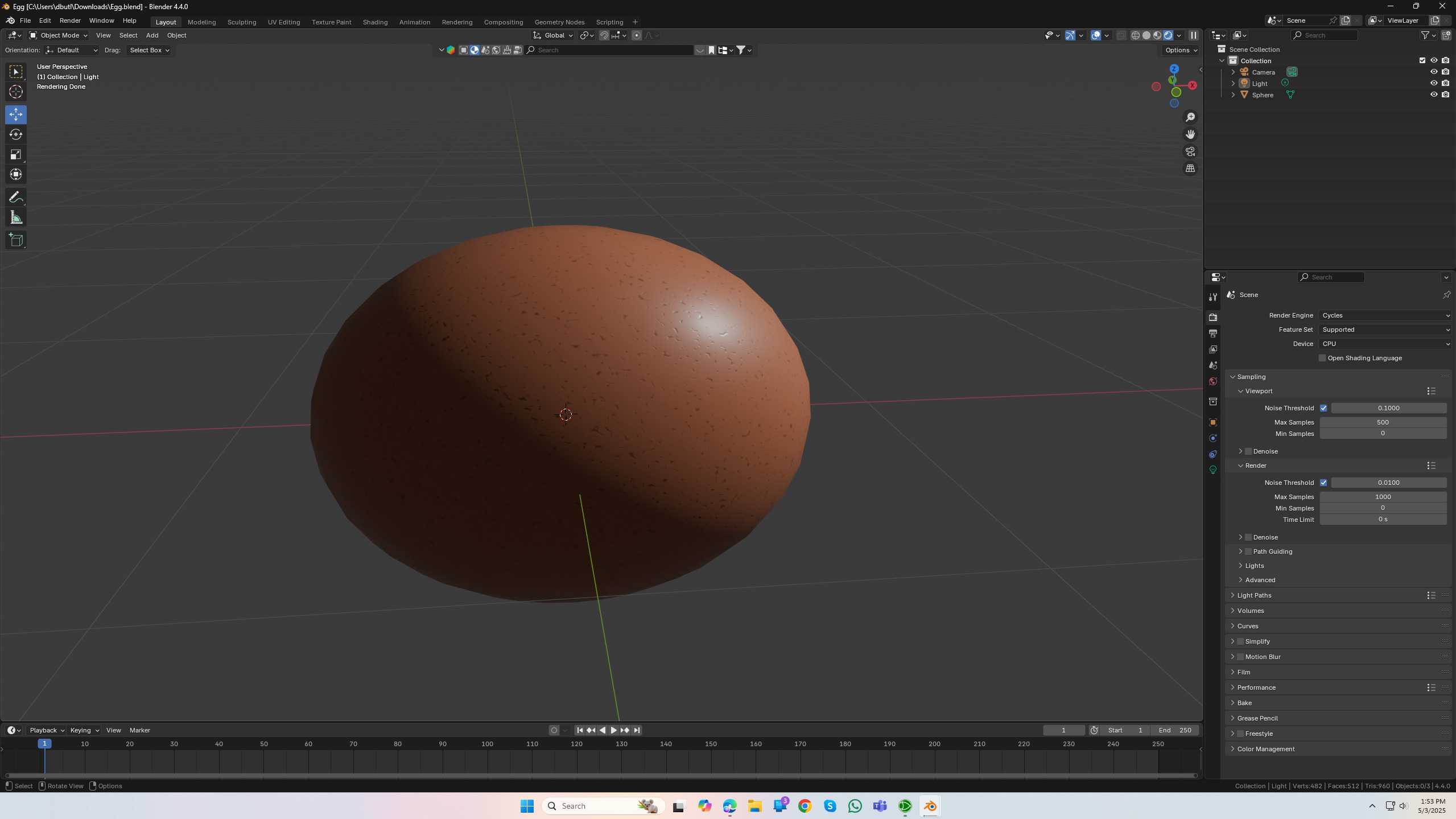 Realistic Egg Free low-poly 3D model_1