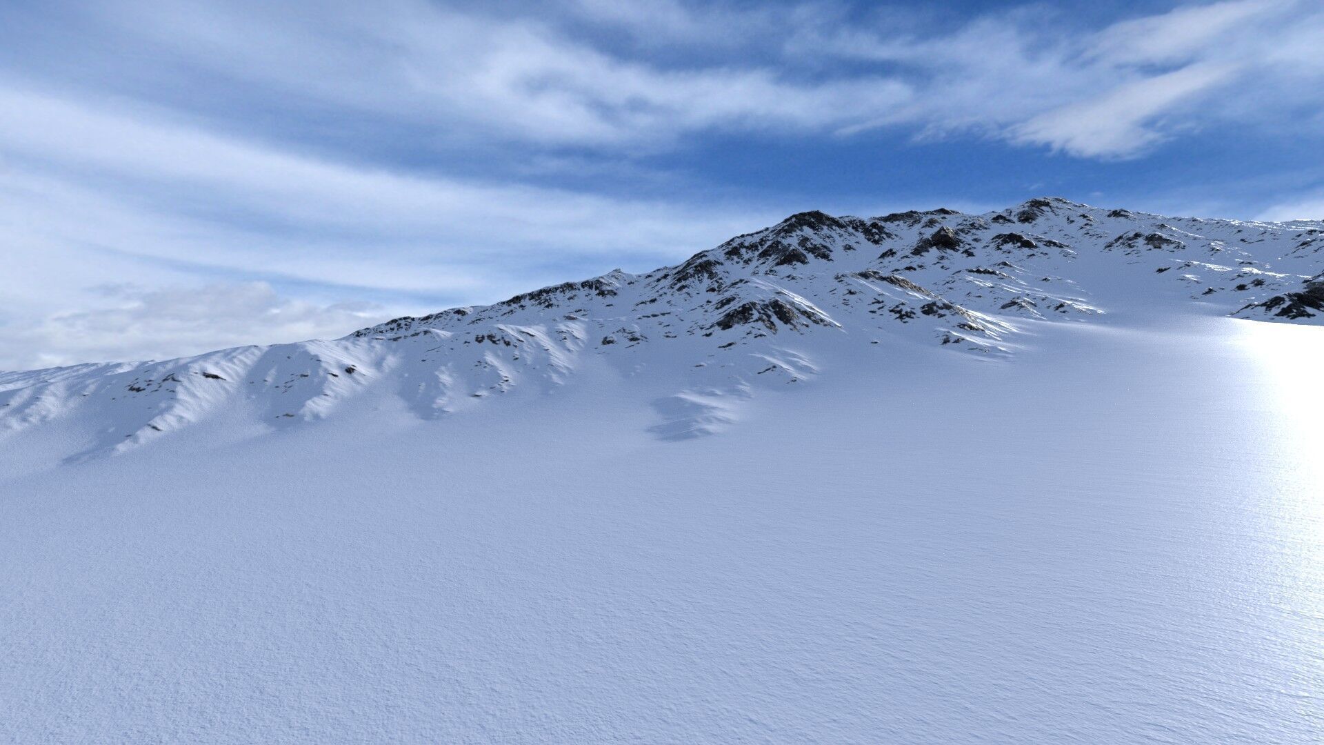Snow Mountain 04 Low-poly 3D model_9