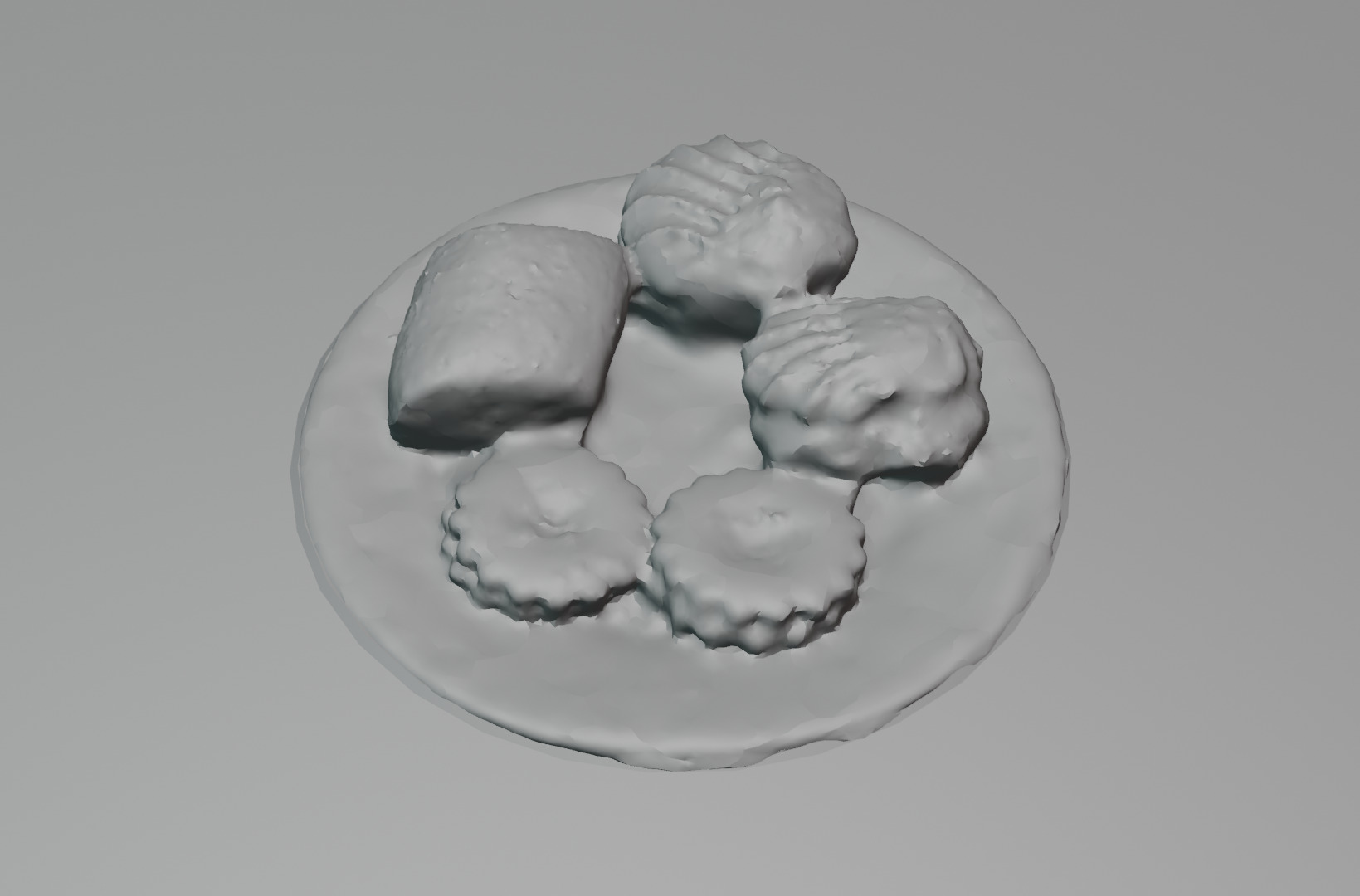 Realistic Plate of Cakes  Dessert Food 3D Model Low-poly 3D model_13