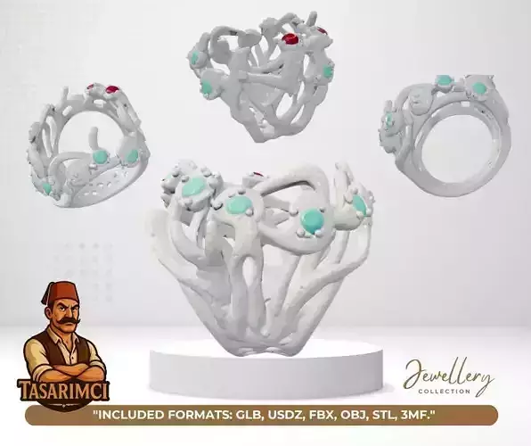 Throne of the Ottomans  3D Sultan Ring Model 3D print model