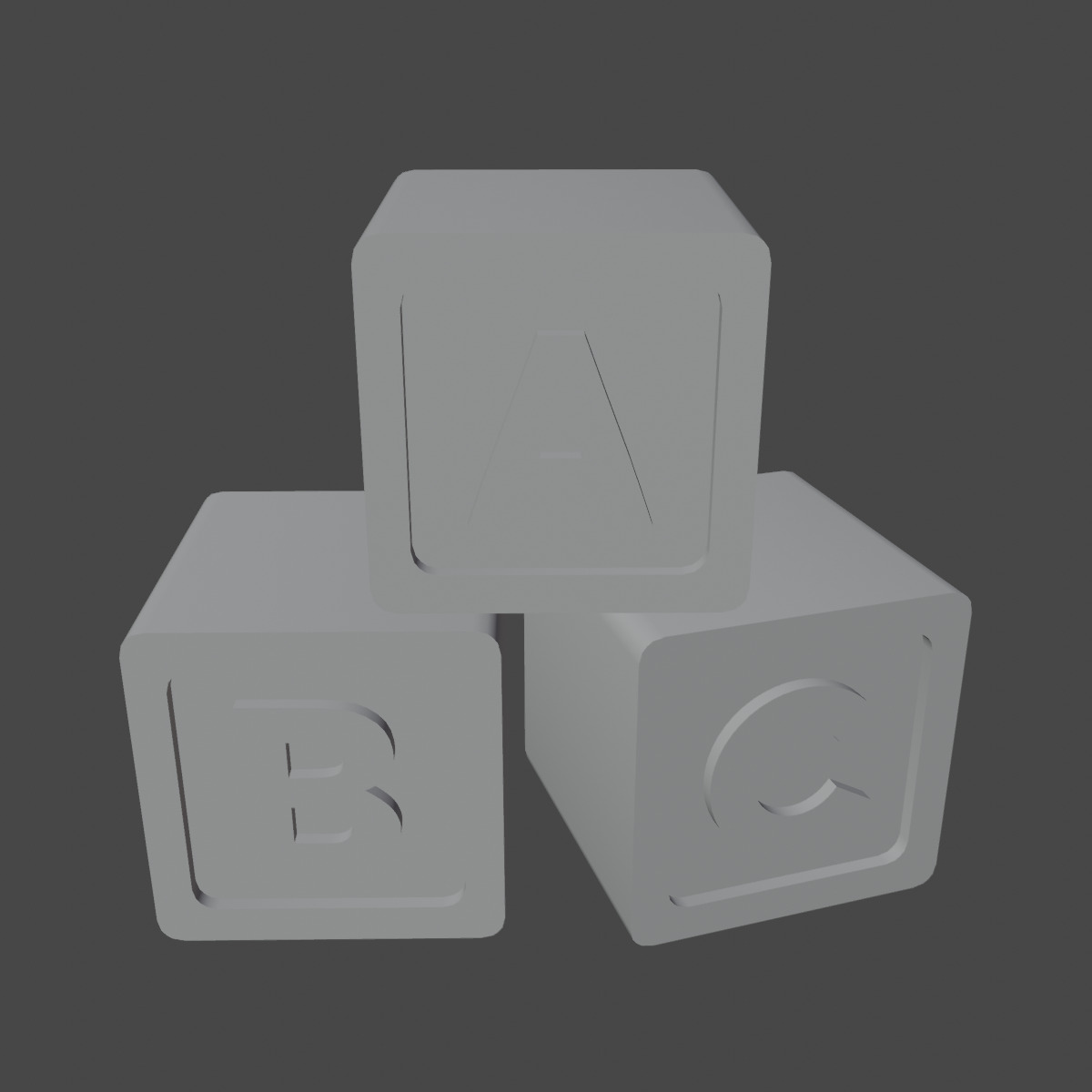 ABC Blocks 01 Low-poly 3D model_8