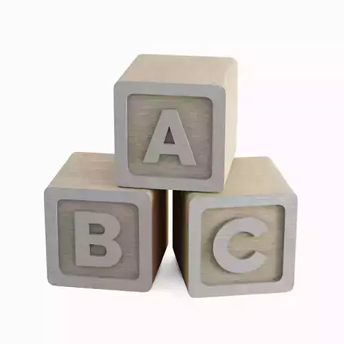 ABC Blocks 01 Low-poly 3D model