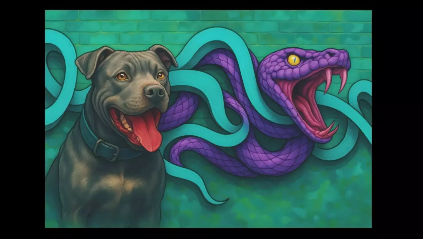 16K Base Color Texture Dog and Serpent Mural Ultra HD Texture_0