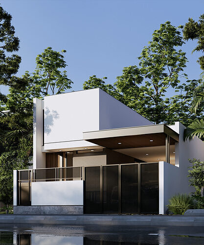 House Exterior Rendering Enscape Texture And Setting 2 3D model