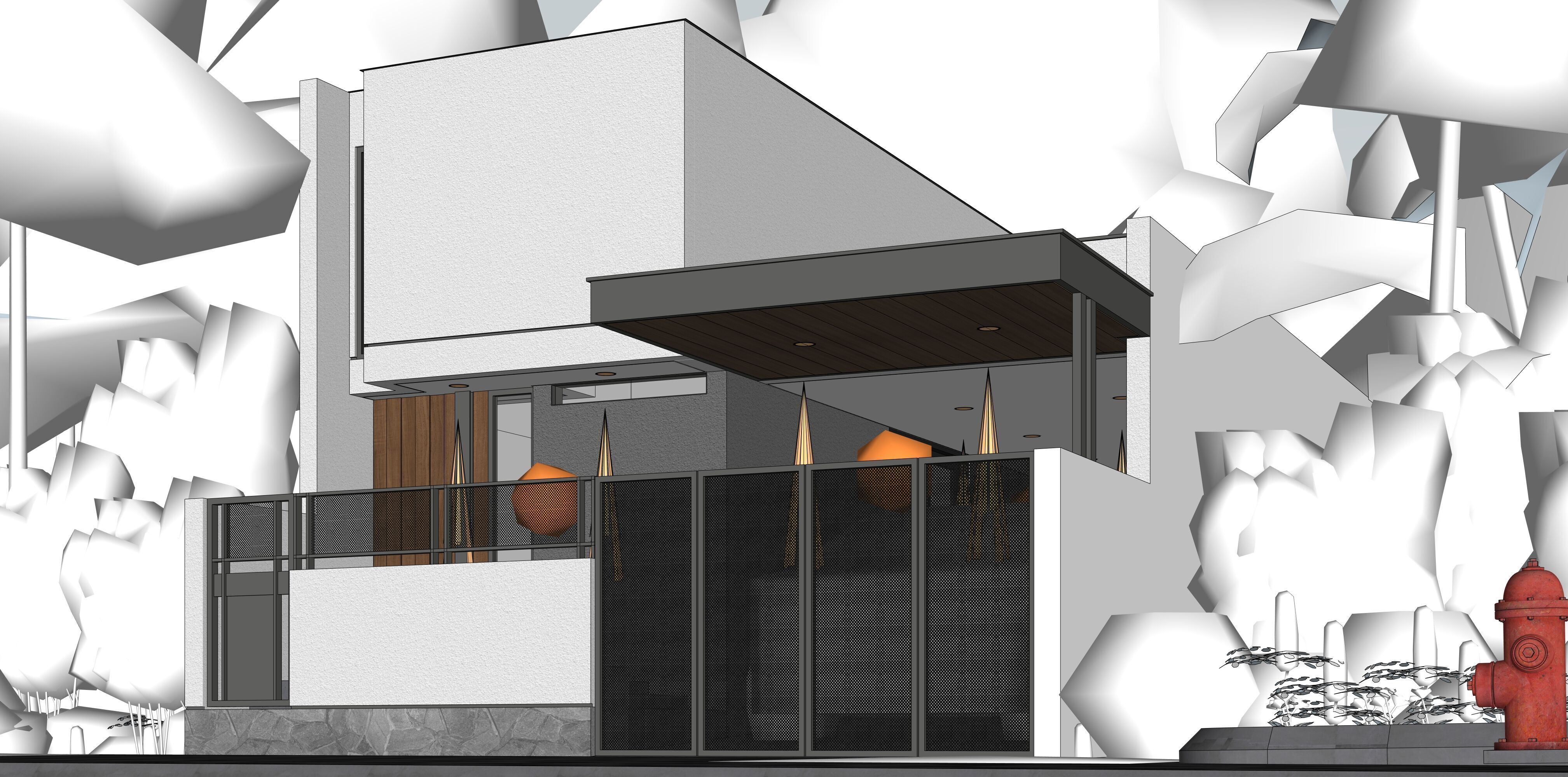 House Exterior Rendering Enscape Texture And Setting 2 3D model_1