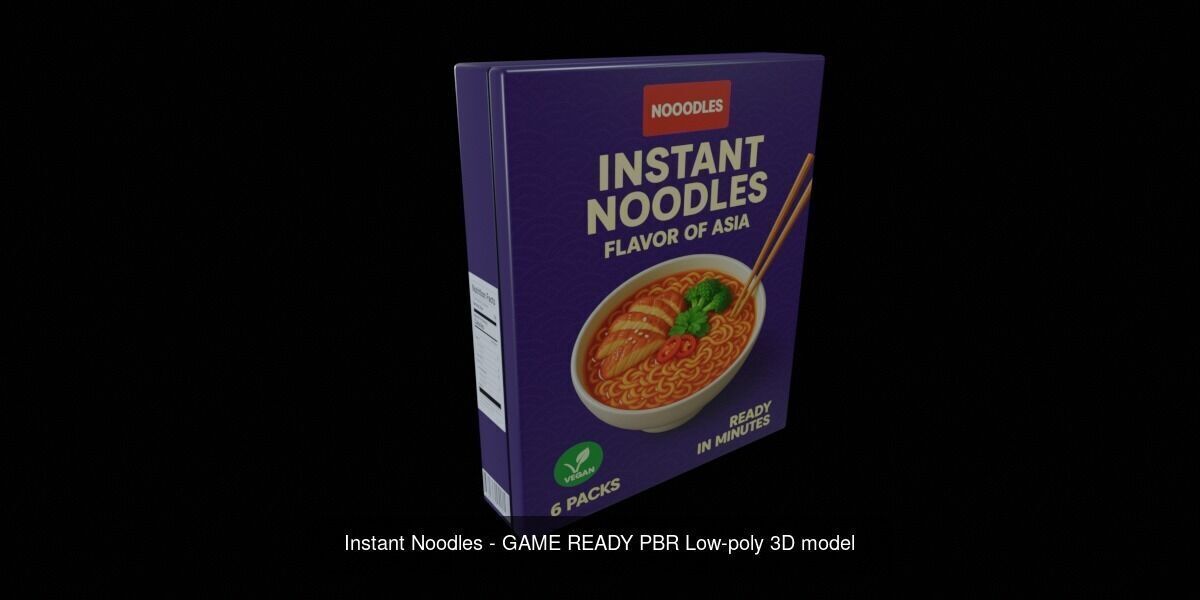 Instant Noodle - Ramen - 100 Different Texture Version 3D Model Collection_23
