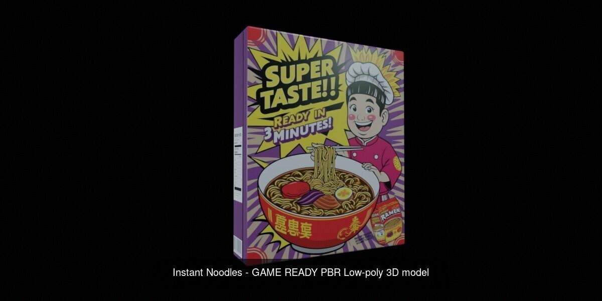 Instant Noodle - Ramen - 100 Different Texture Version 3D Model Collection_66