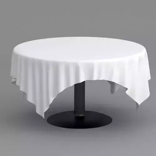 Black Table White Cloth 3D model