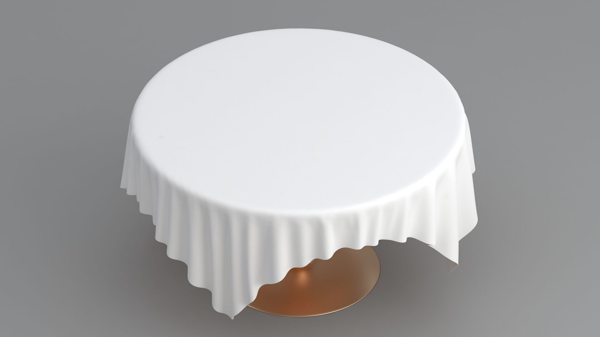 Copper Table White Cloth 3D model_3