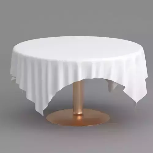 Copper Table White Cloth 3D model