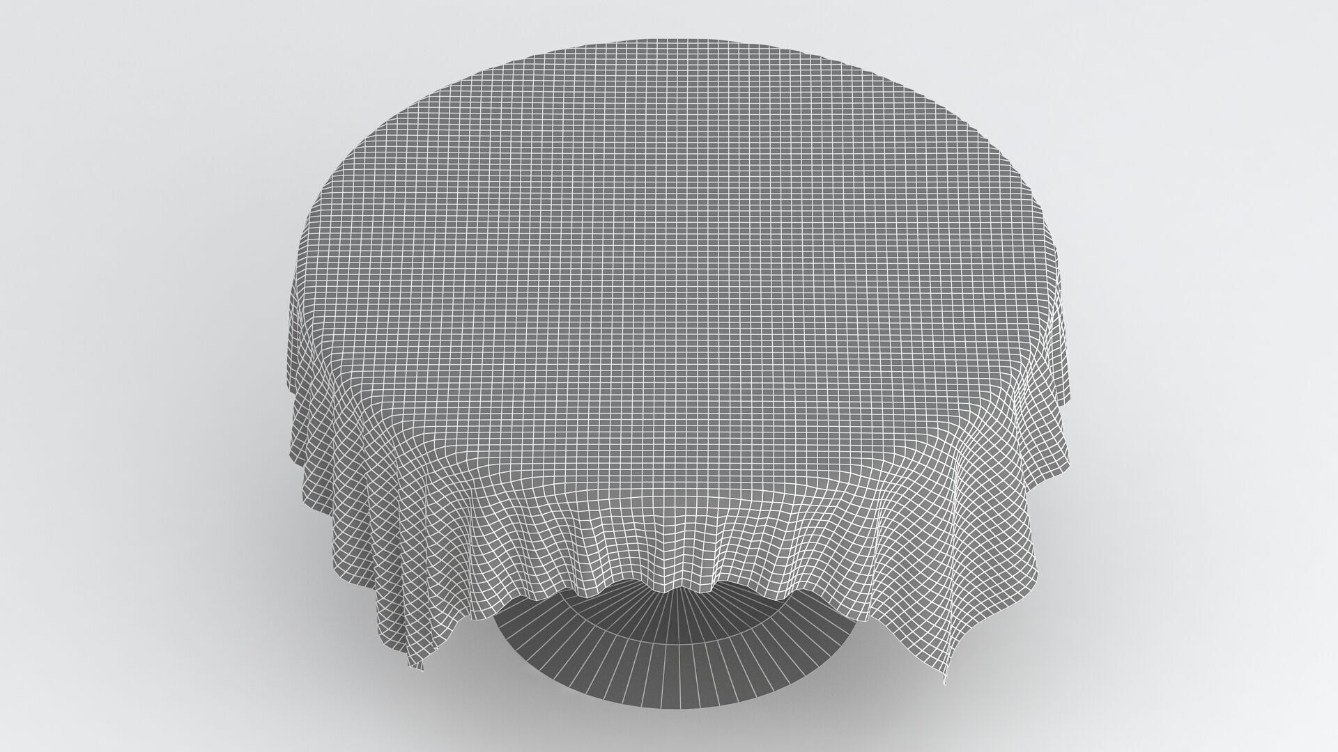 Gold Table White Cloth 3D model_10