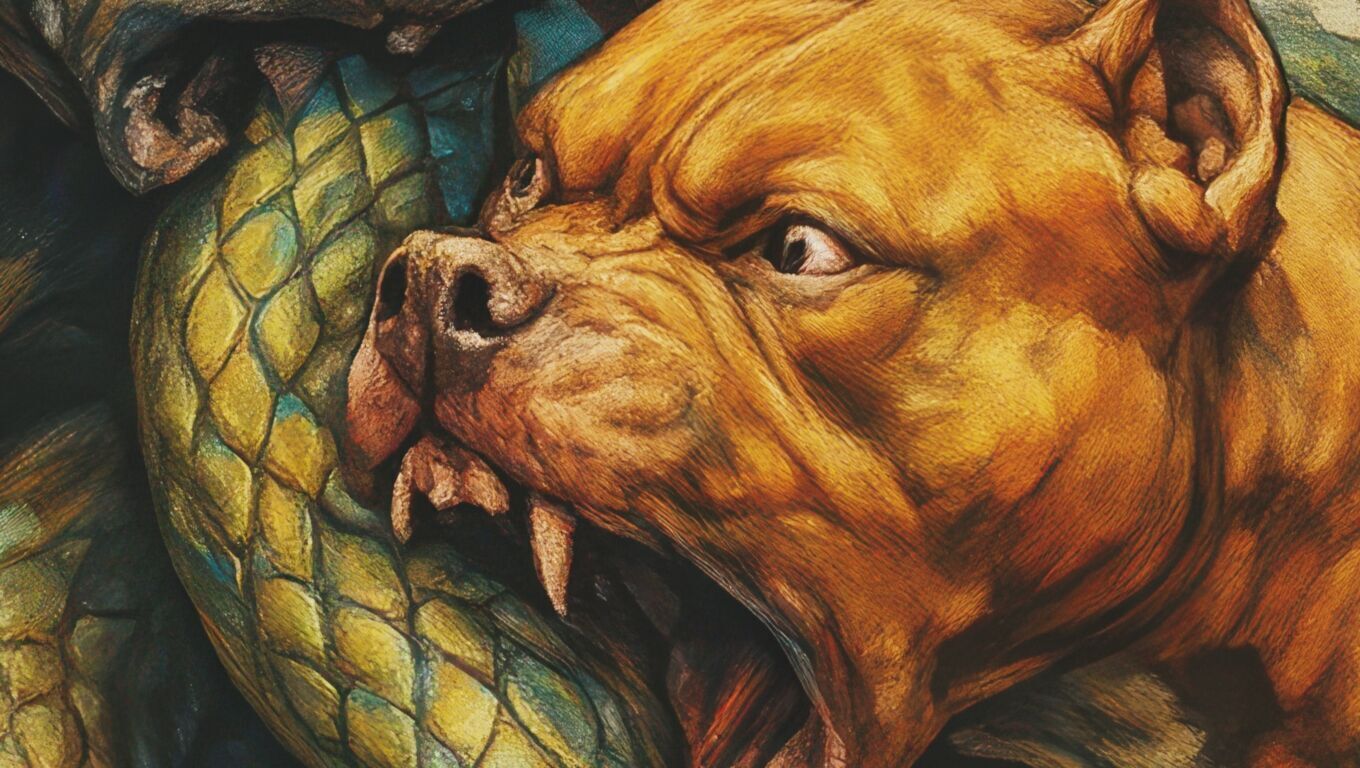 16K Base Color Texture Dog and Serpent Mural Ultra HD Texture_8