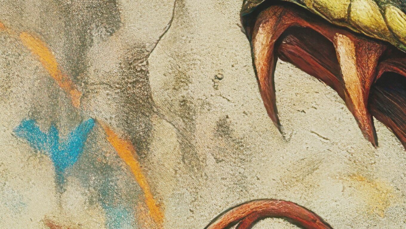 16K Base Color Texture Dog and Serpent Mural Ultra HD Texture_16