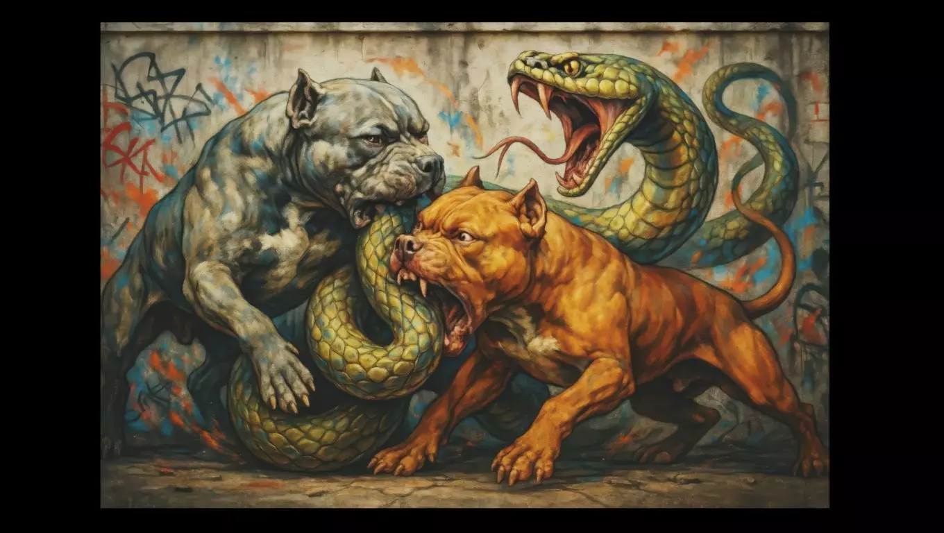 16K Base Color Texture Dog and Serpent Mural Ultra HD Texture_0