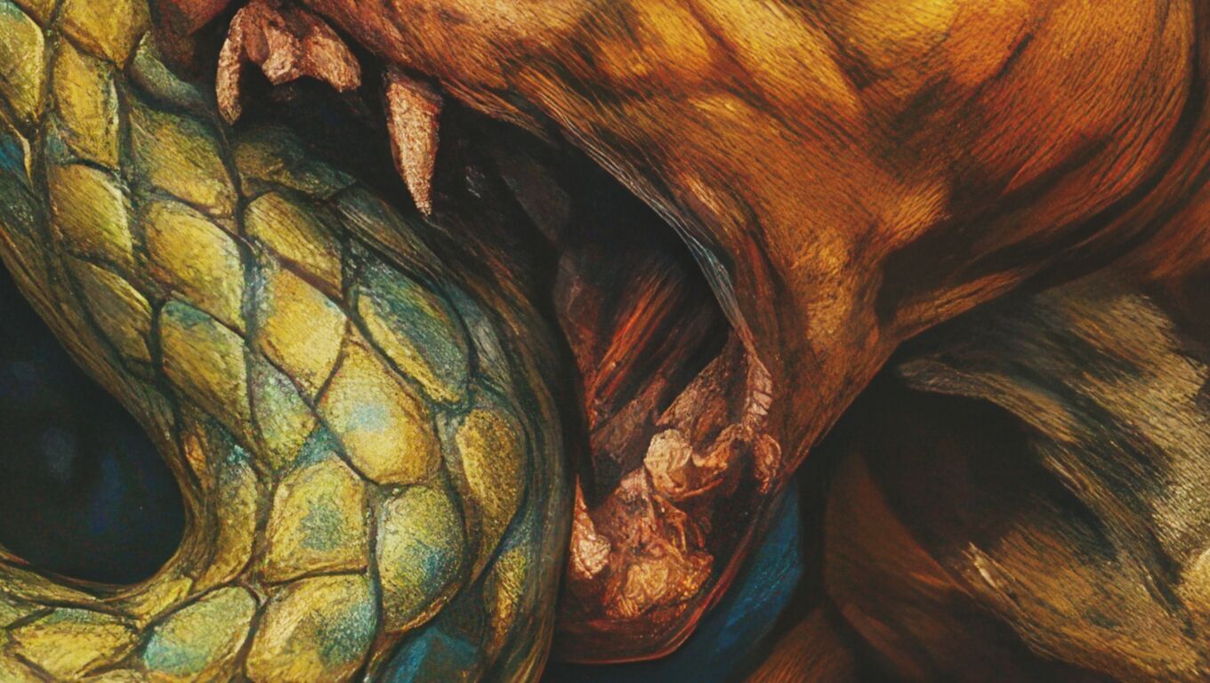 16K Base Color Texture Dog and Serpent Mural Ultra HD Texture_5