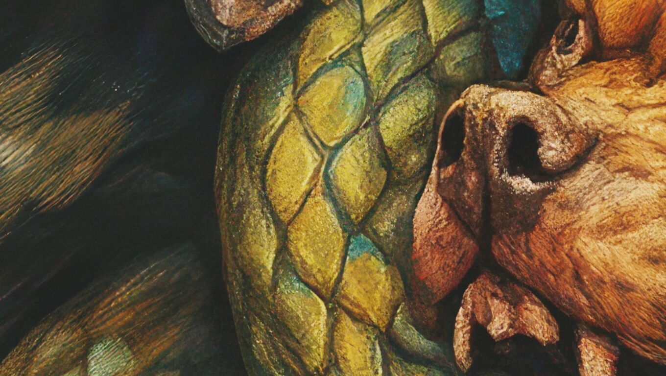 16K Base Color Texture Dog and Serpent Mural Ultra HD Texture_11