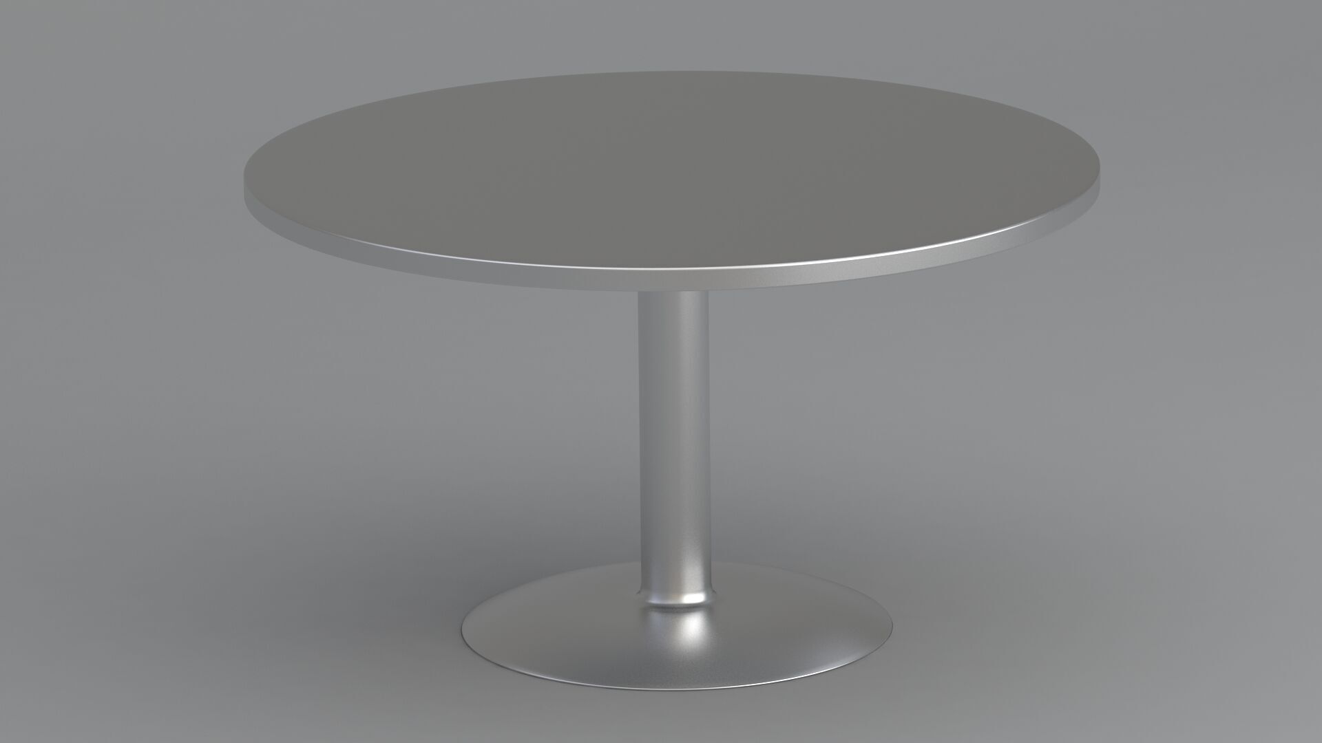 Silver Table White Cloth 3D model_6