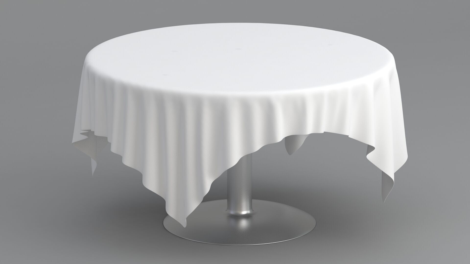 Table White Cloth Collection 3D model_20