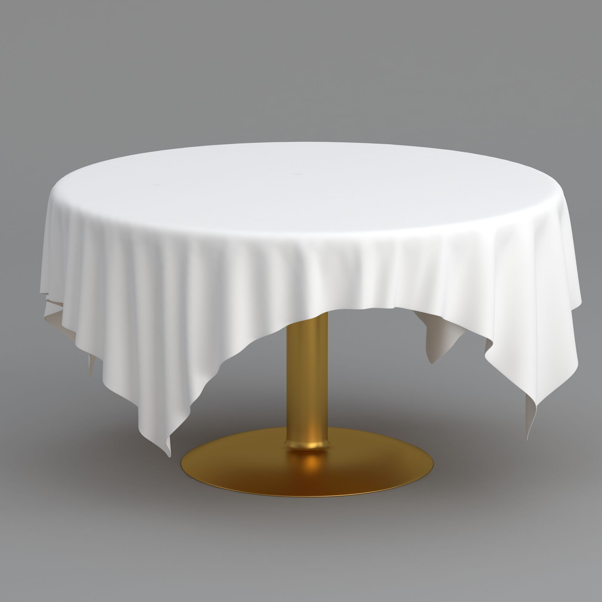 Table White Cloth Collection 3D model_22