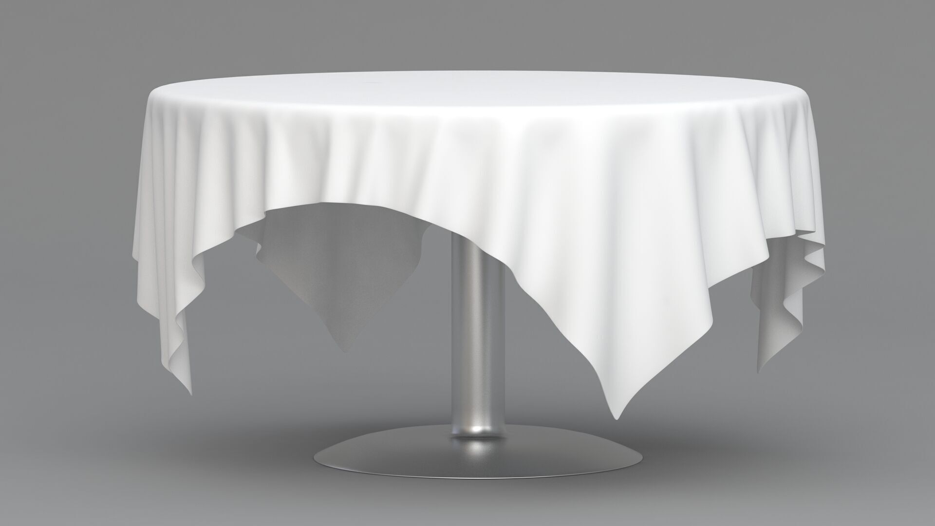 Table White Cloth Collection 3D model_17