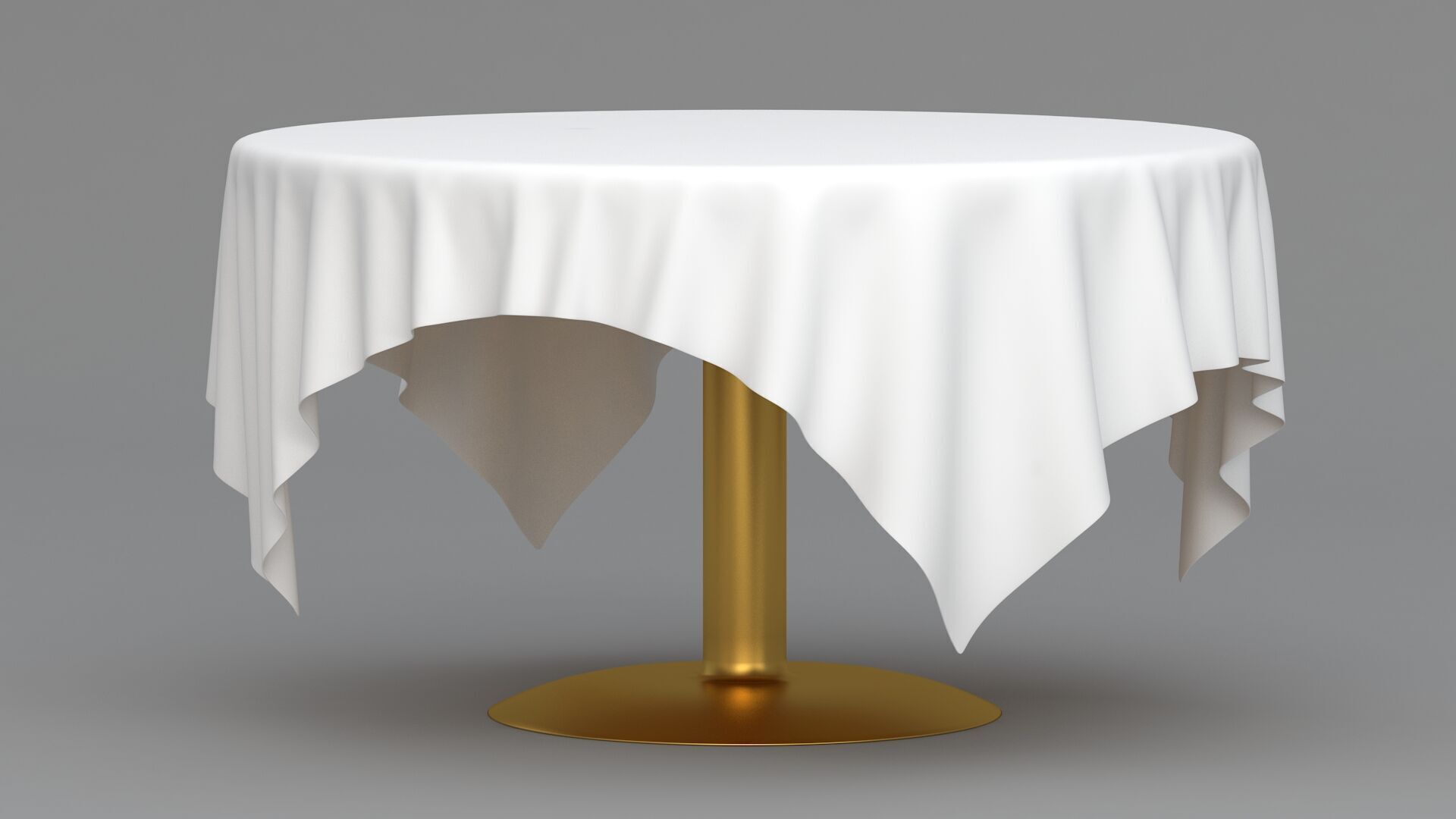 Table White Cloth Collection 3D model_24