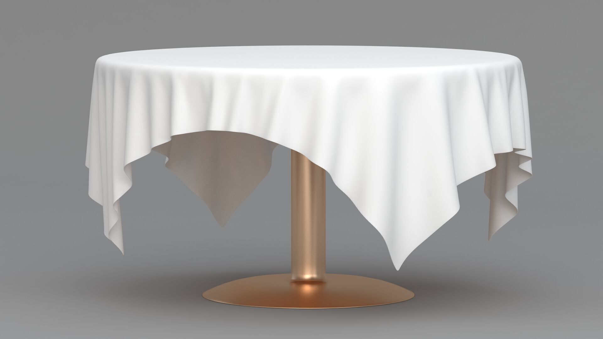 Table White Cloth Collection 3D model_10