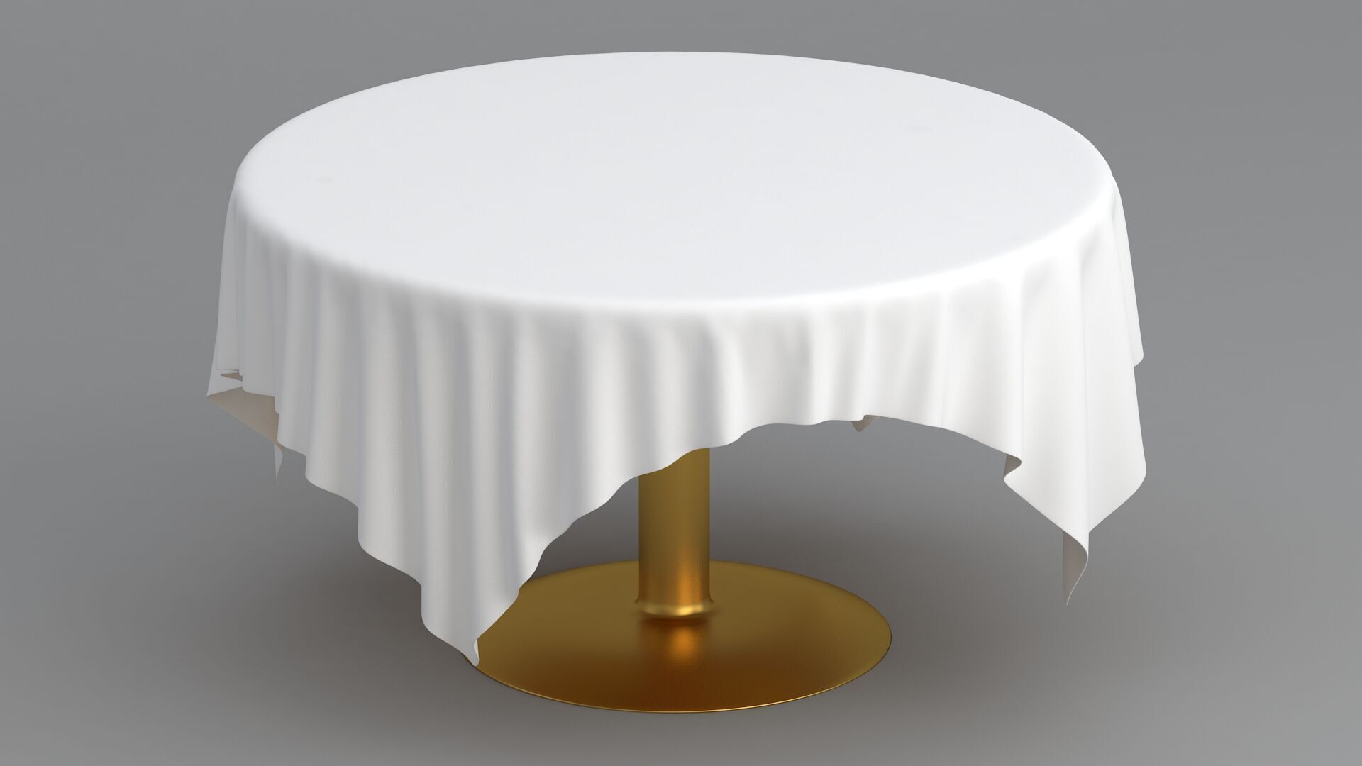 Table White Cloth Collection 3D model_23