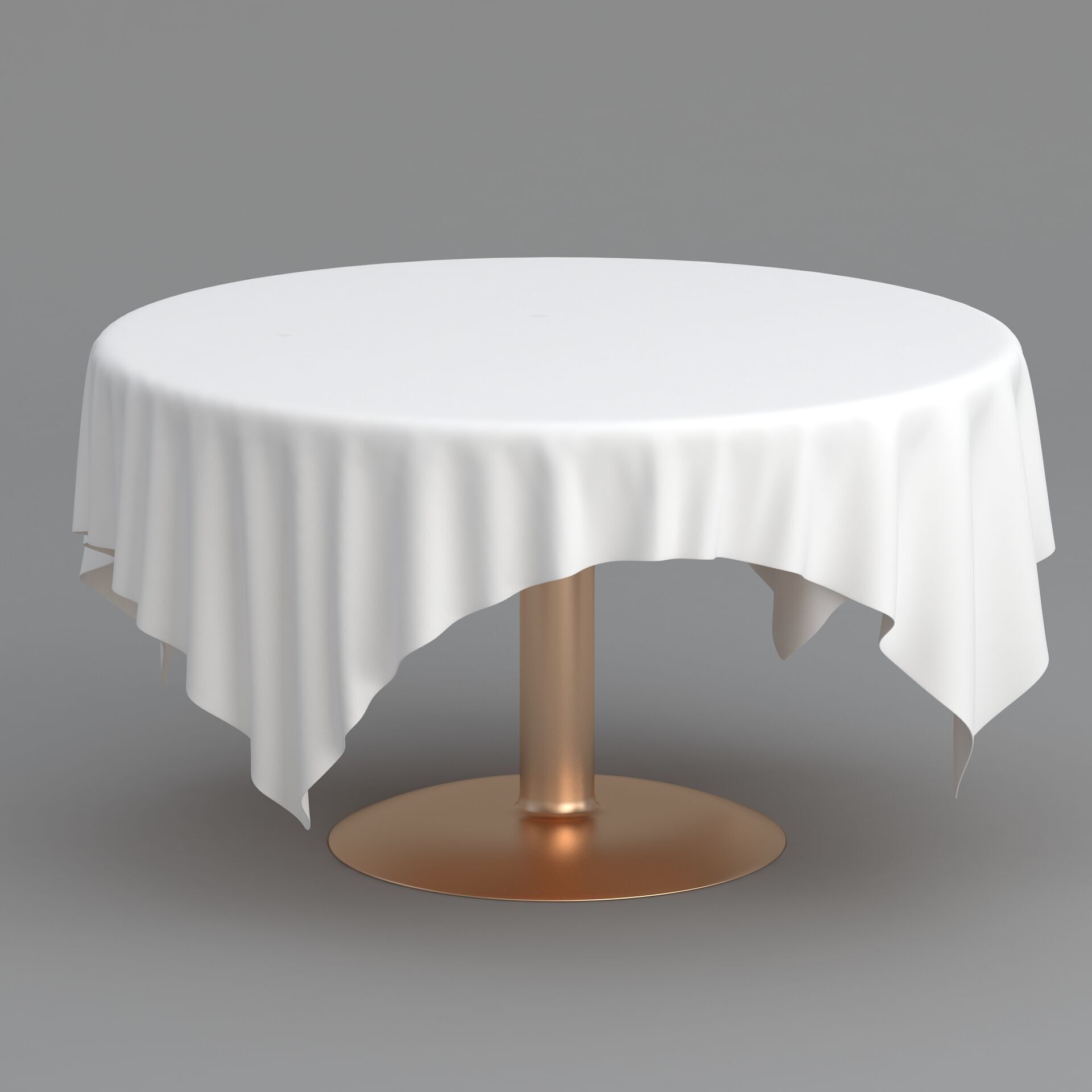 Table White Cloth Collection 3D model_8