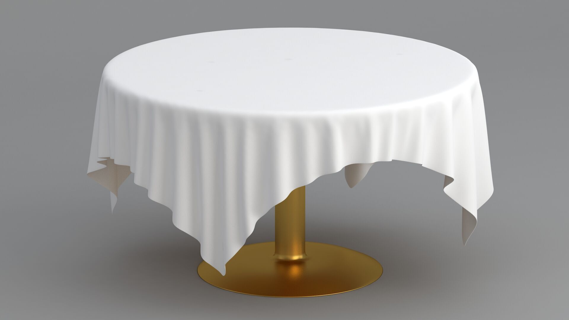 Table White Cloth Collection 3D model_27