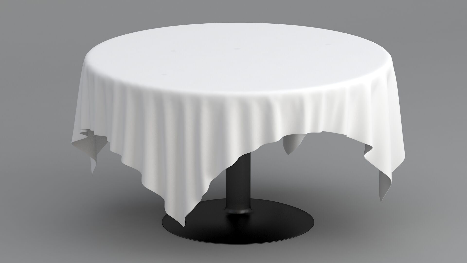 Table White Cloth Collection 3D model_6