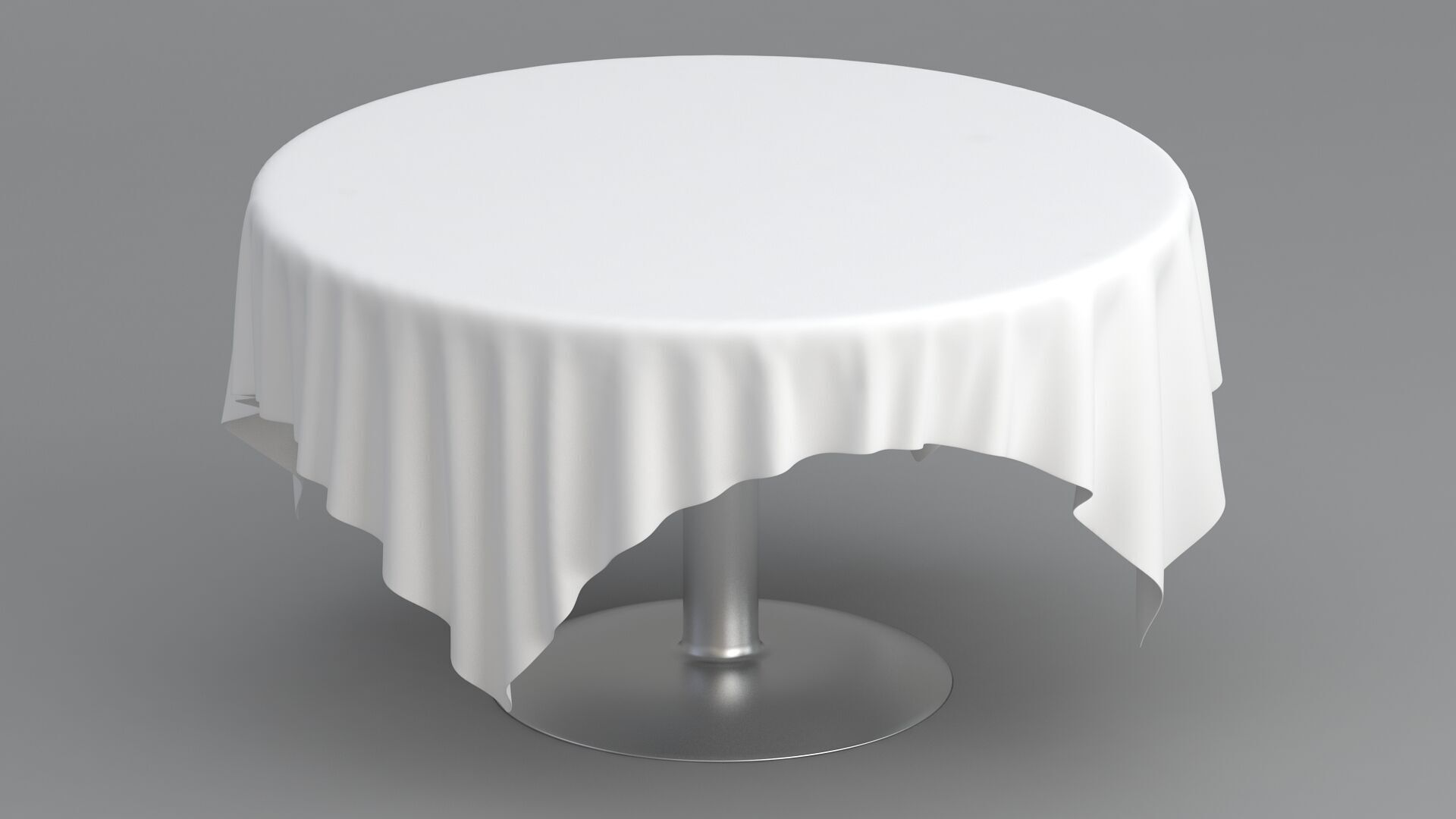Table White Cloth Collection 3D model_16