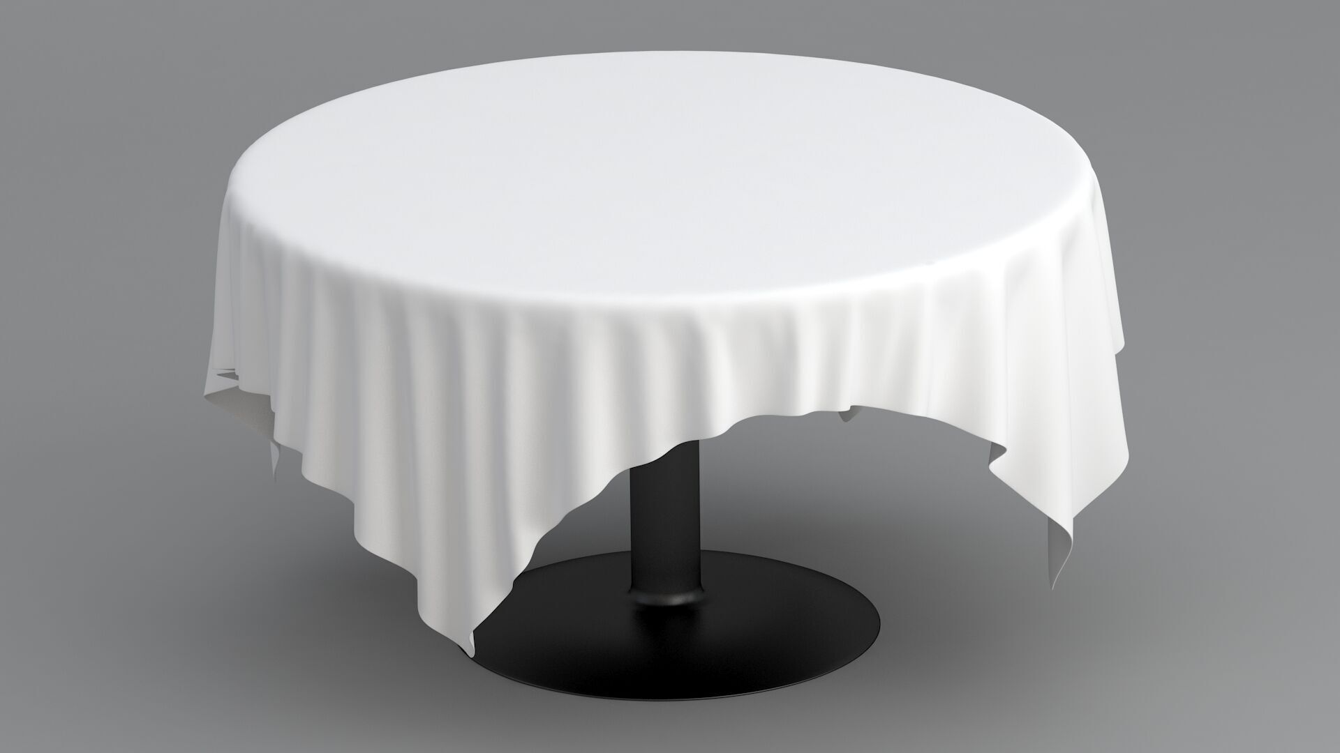 Table White Cloth Collection 3D model_2