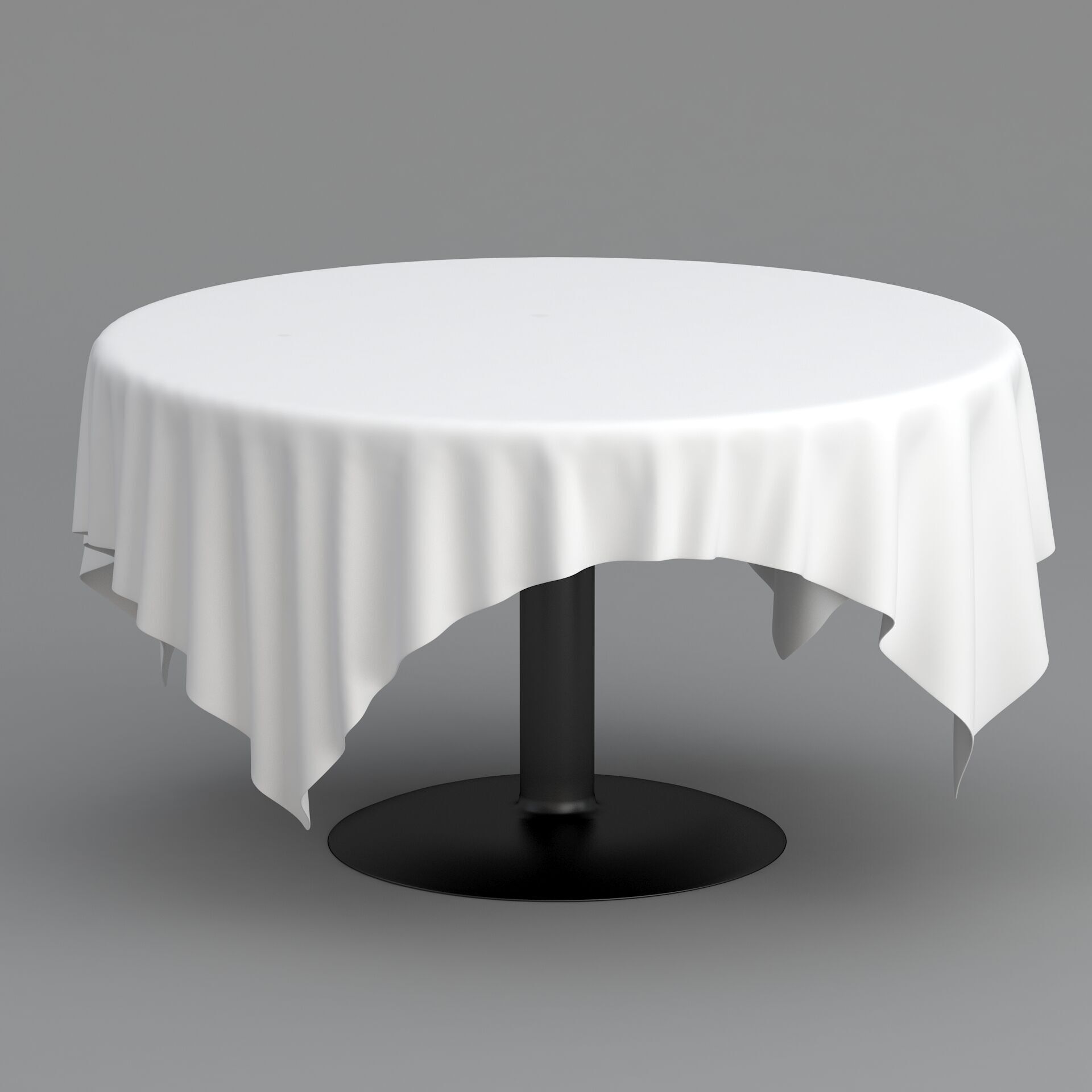 Table White Cloth Collection 3D model_1