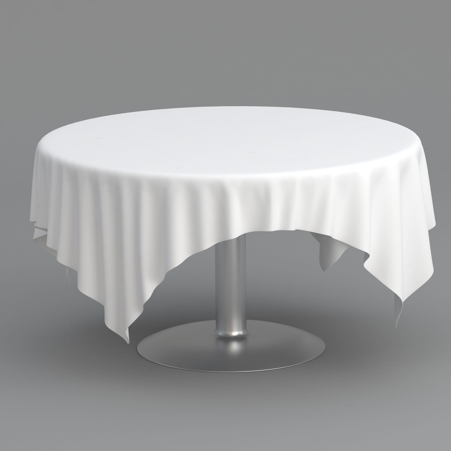 Table White Cloth Collection 3D model_15