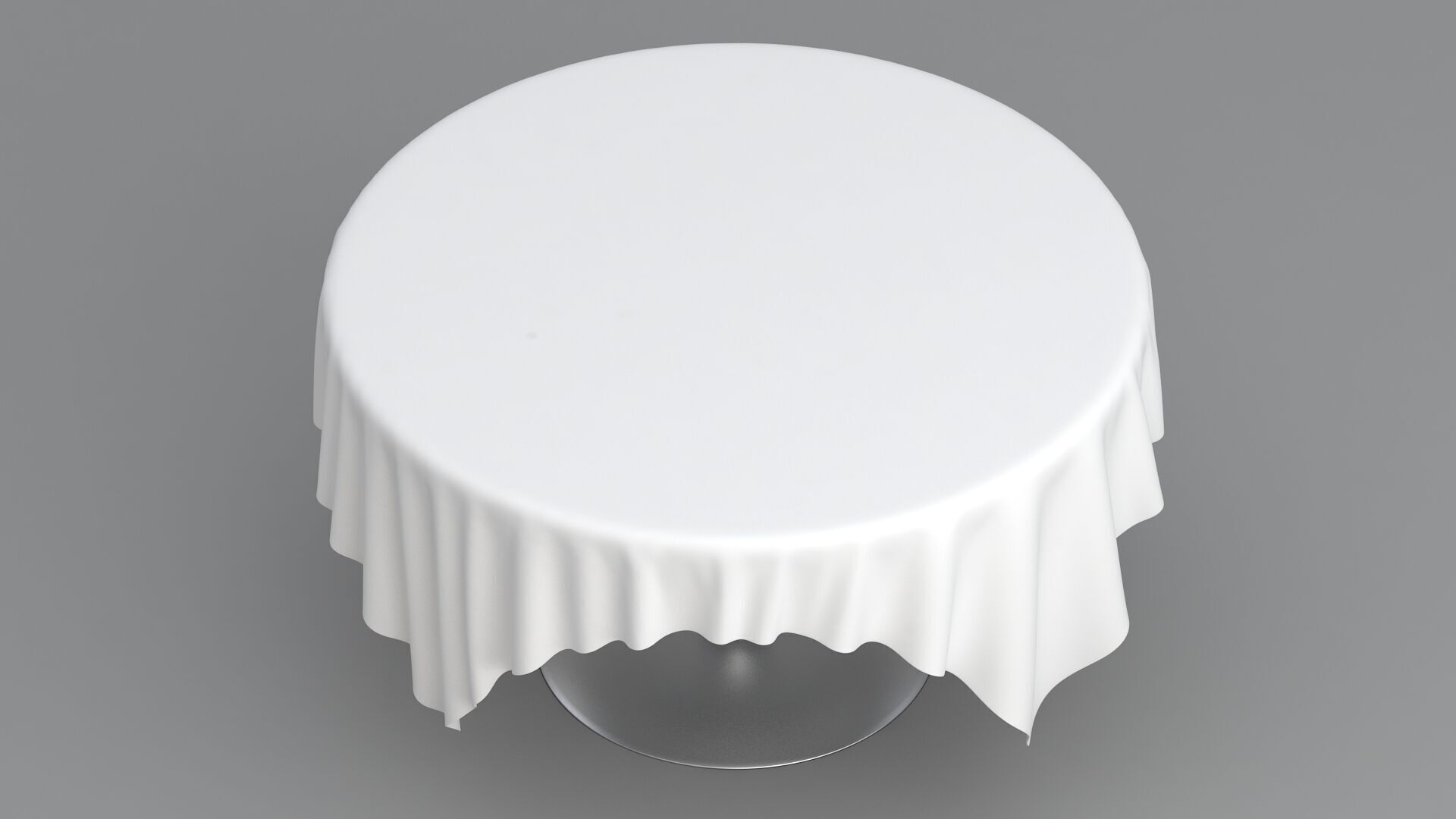 Table White Cloth Collection 3D model_19