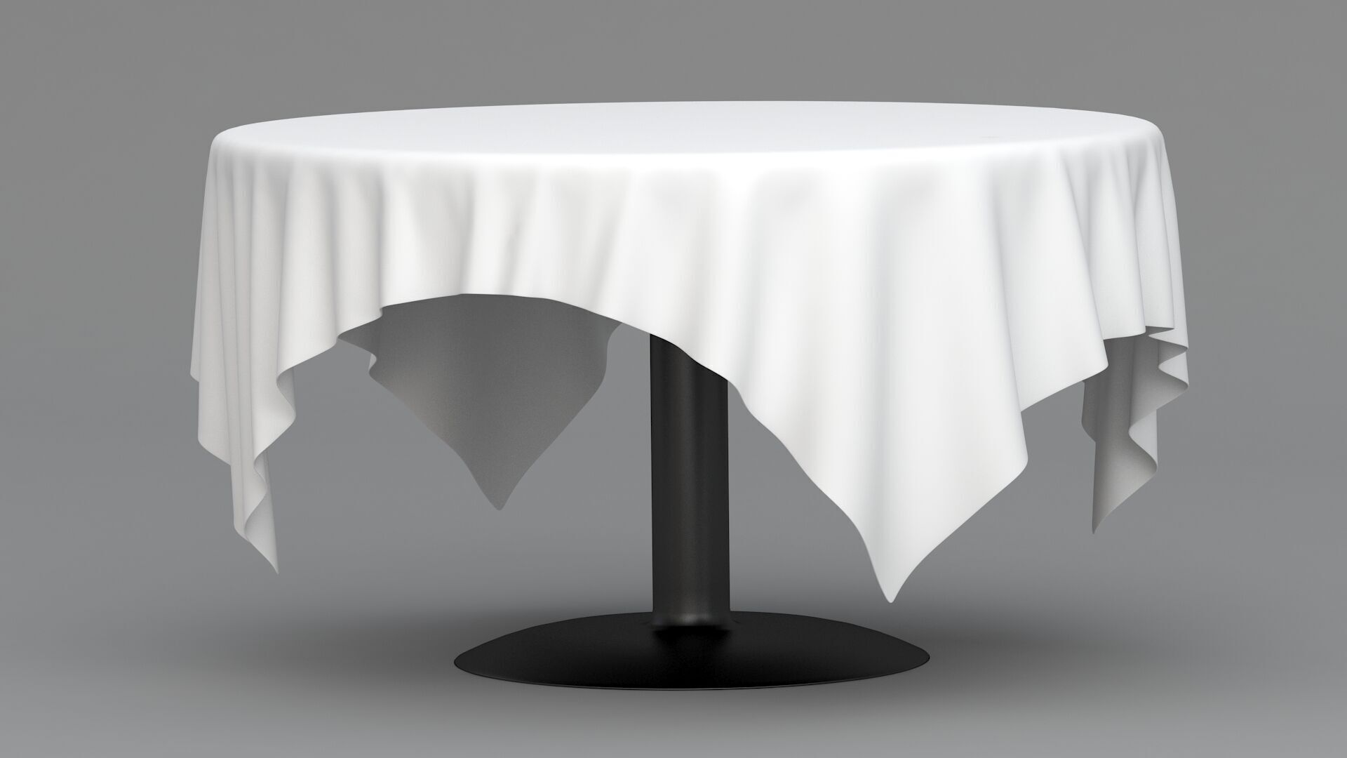 Table White Cloth Collection 3D model_3