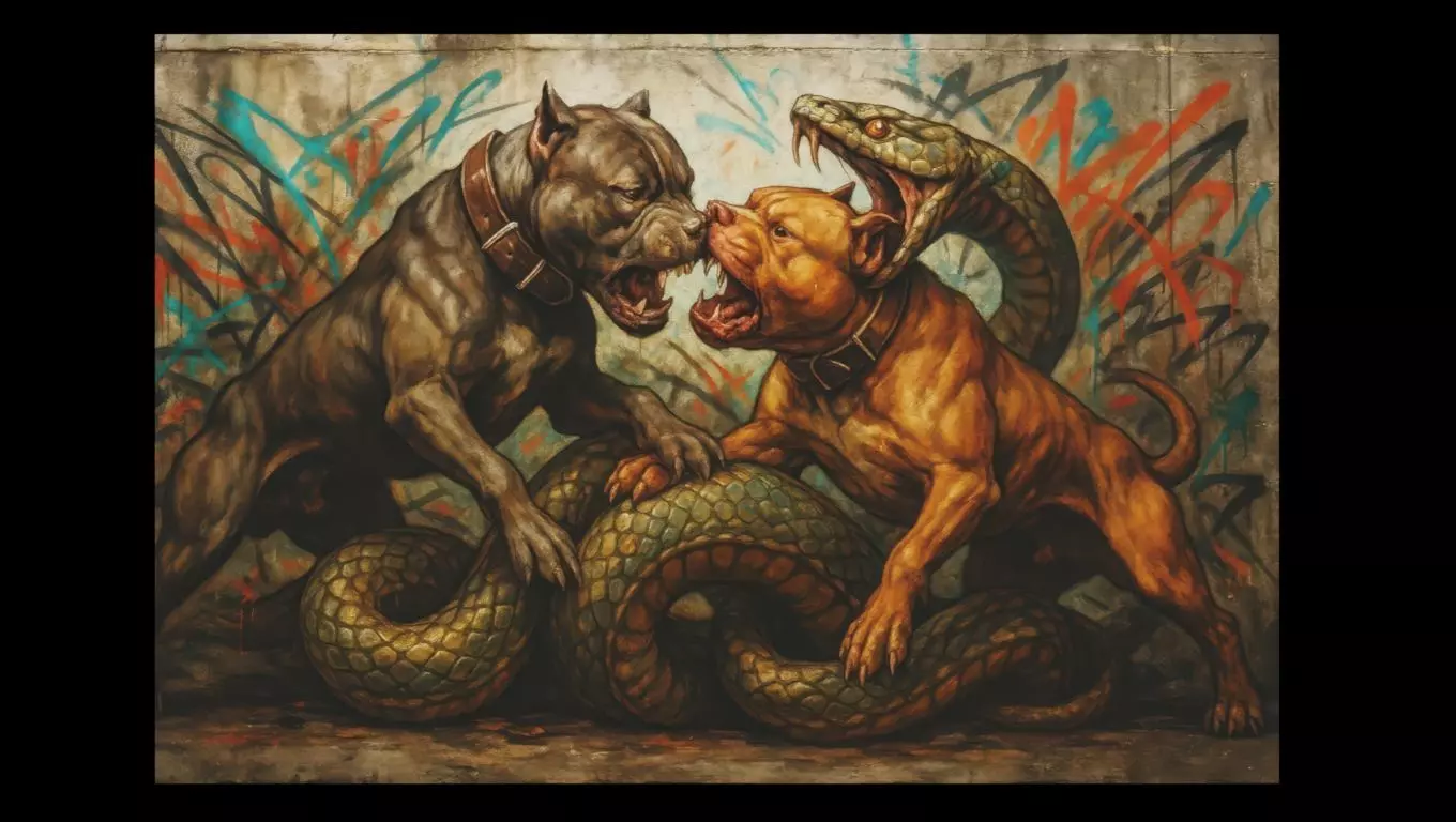 16K Base Color Texture Dog and Serpent Mural Ultra HD Texture_0
