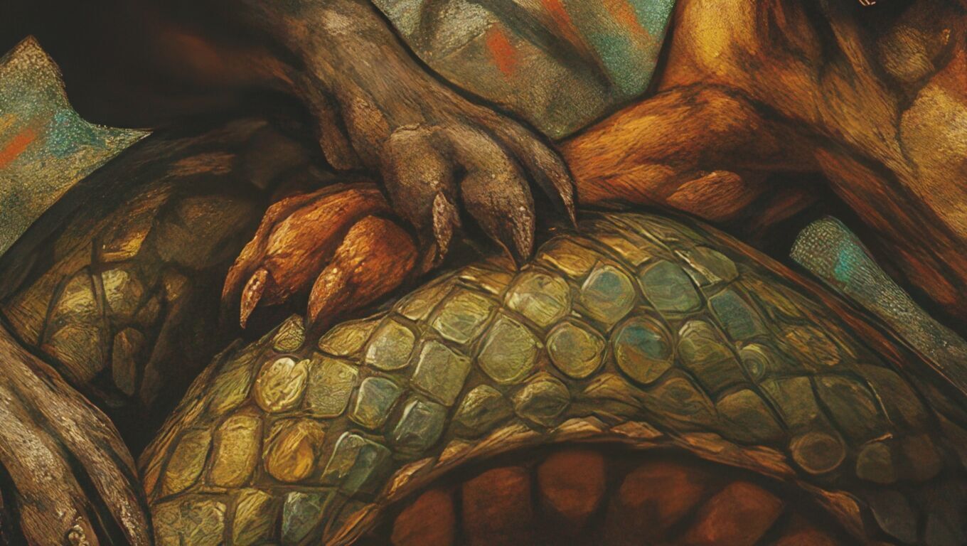 16K Base Color Texture Dog and Serpent Mural Ultra HD Texture_6