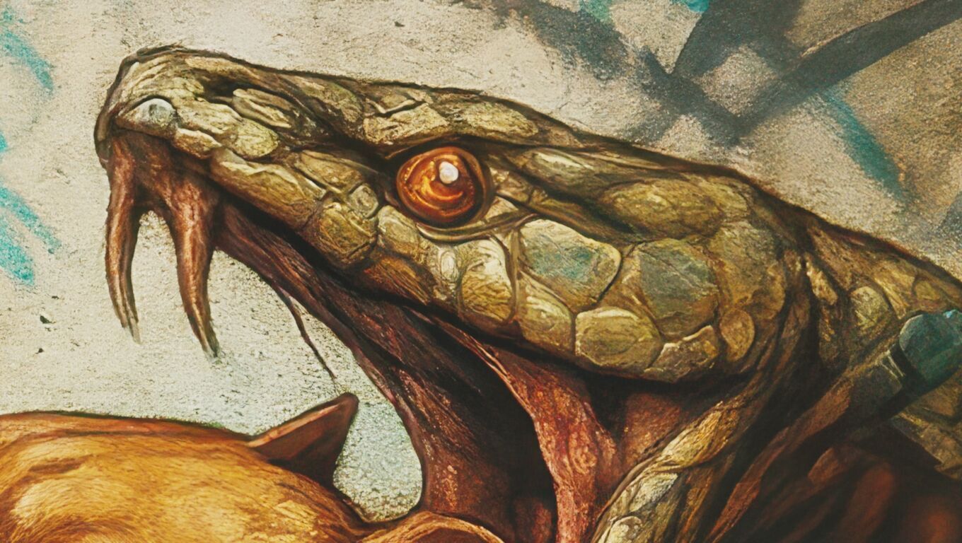 16K Base Color Texture Dog and Serpent Mural Ultra HD Texture_4