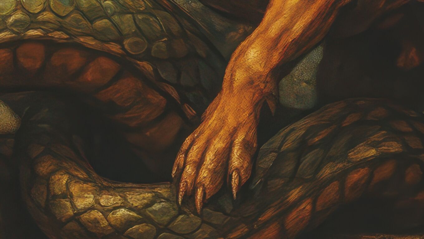 16K Base Color Texture Dog and Serpent Mural Ultra HD Texture_9