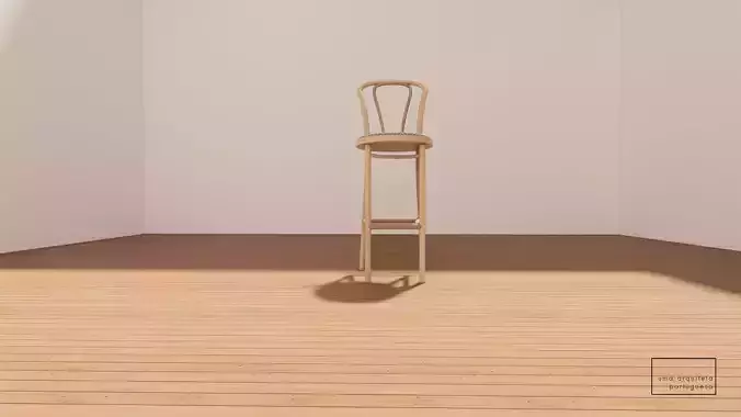Bentwood High Chair 3D Model - Wood