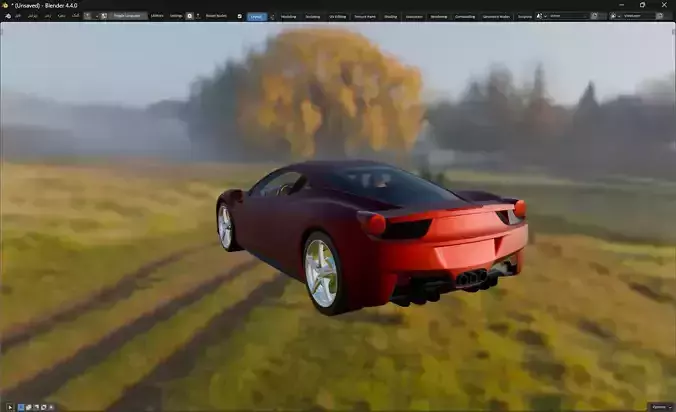 Car Ferrari 458 Italia Low-poly 3D model