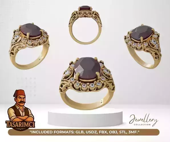 Emerald Crown  Victorian Royal Ring