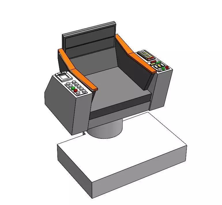 Star Trek TOS Captains Chair 8 in Mego action figure Diorama 3D print model_0