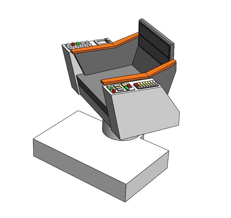 Star Trek TOS Captains Chair 8 in Mego action figure Diorama 3D print model_1