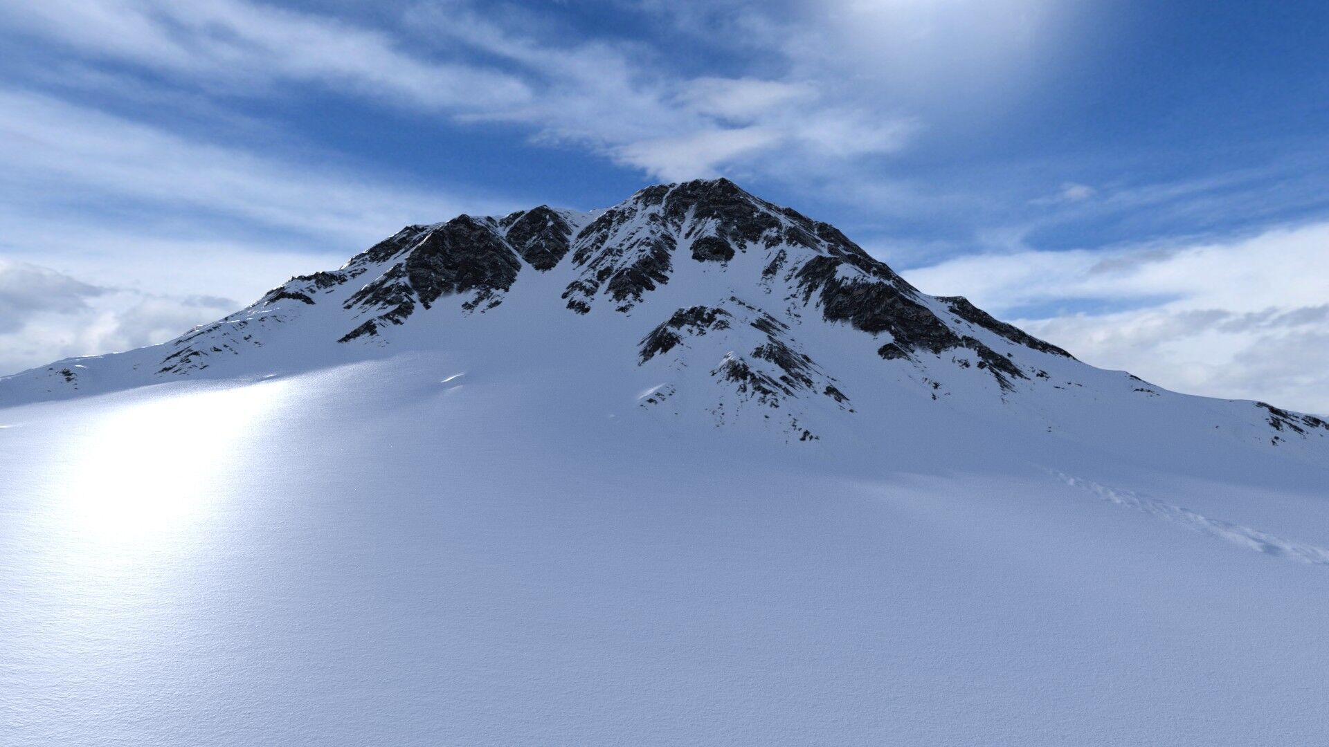 Snow Mountain 05 Low-poly 3D model_7