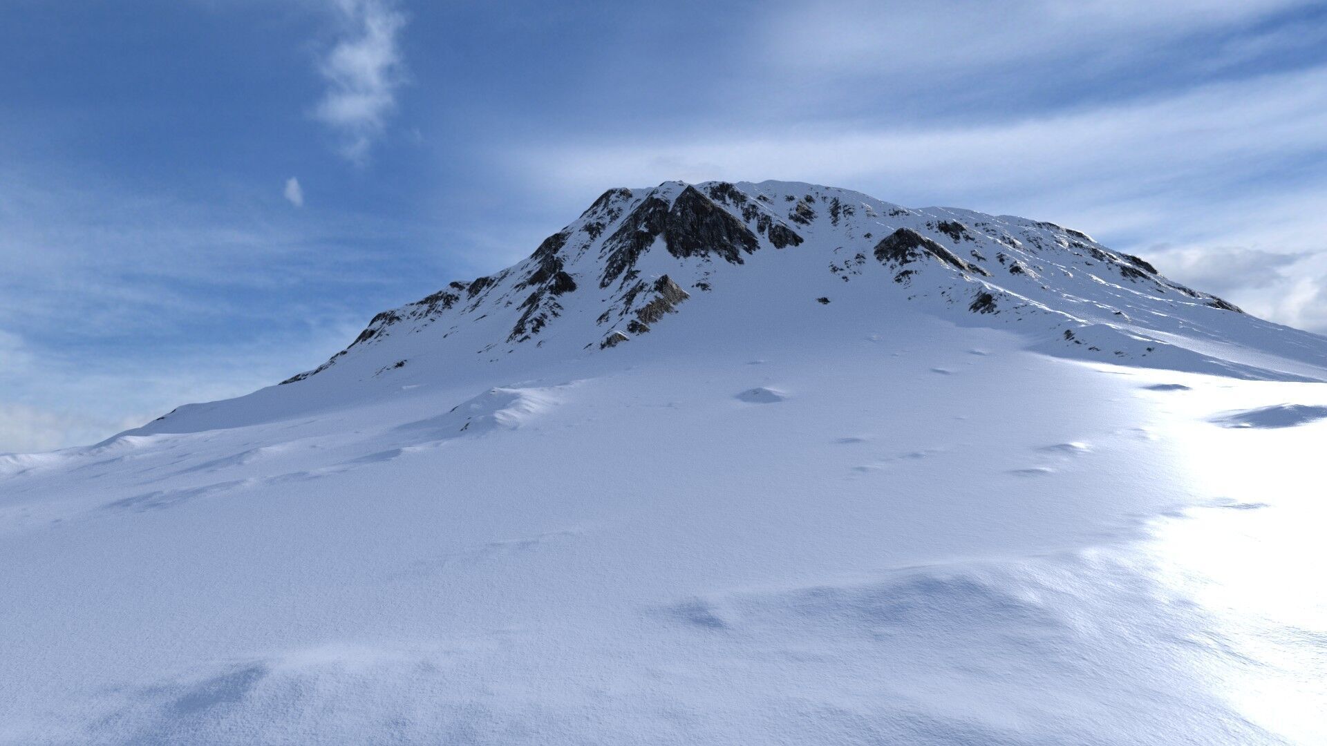 Snow Mountain 05 Low-poly 3D model_9