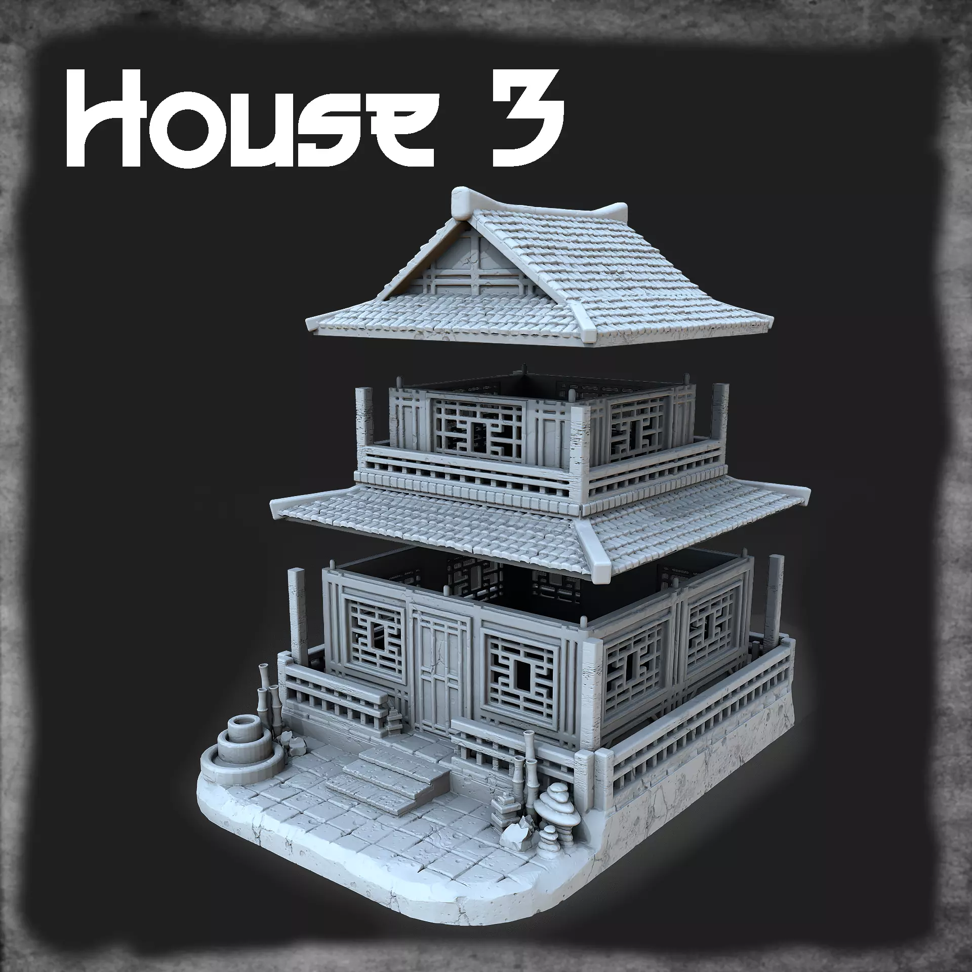 Japanese house 3D print model_0