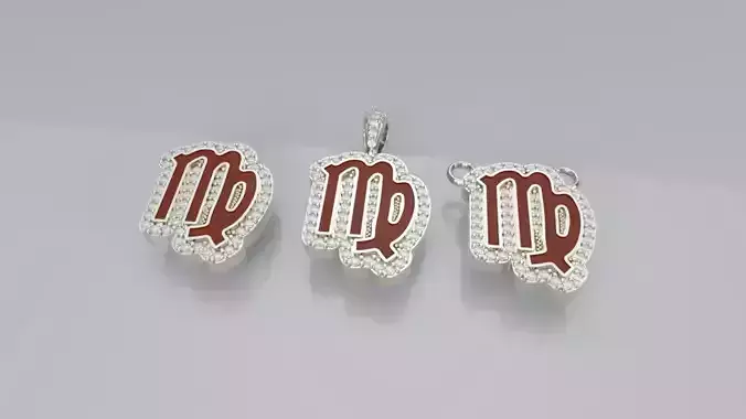 Zodiac Sign Pendant v3 - Enamel - Virgo Pendant